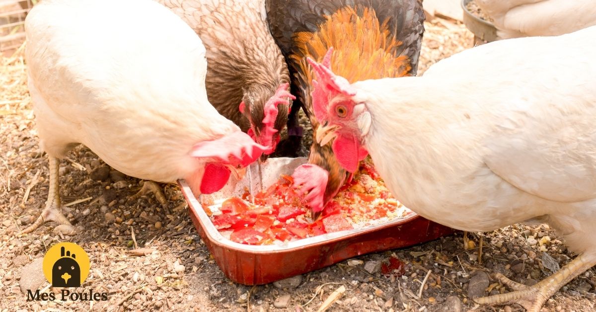 Concombre et pastèque pour rafraîchir les poules l'été
